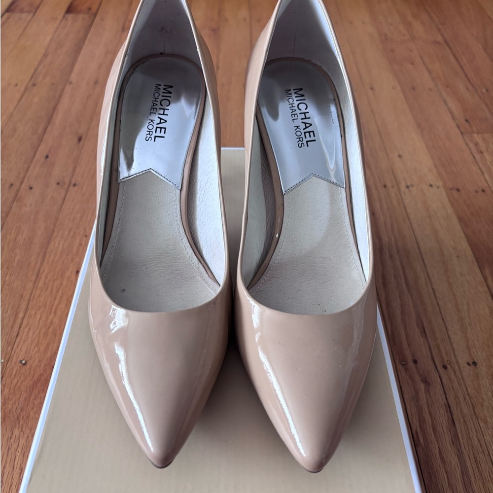 MICHAEL Michael Kors Nude Patent Pointed-Toe Pumps